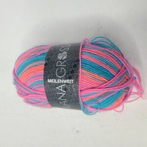 Lana Grossa Meilenweit Neon Yarn 1 Skein 80% Wool 20% Poly Italy‎